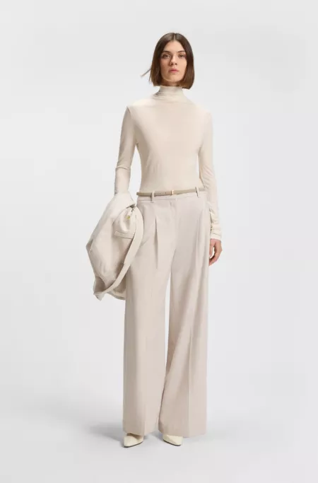 Jersey top with high neckline