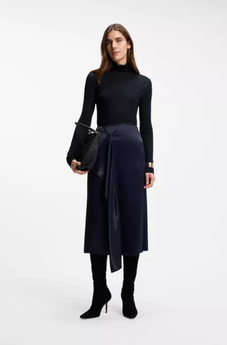 Jersey top with high neckline