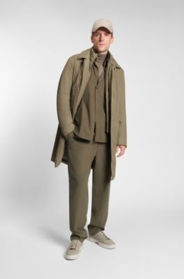 Camisa regular fit en pana fina, Marr&oacute;n claro