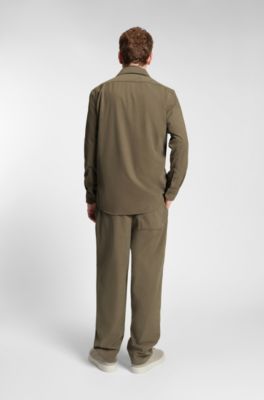Camisa regular fit en pana fina, Marr&oacute;n claro