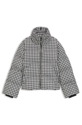 Padded jacket with houndstooth pattern, Patterned