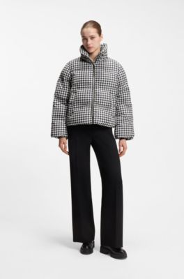 Padded jacket with houndstooth pattern, Patterned