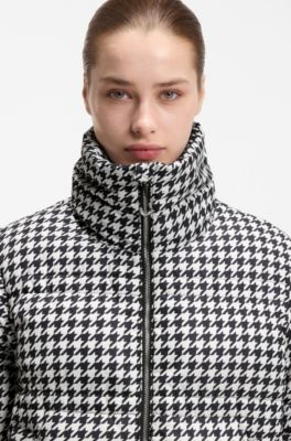 Padded jacket with houndstooth pattern, Patterned