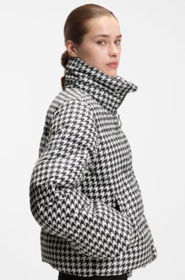 Padded jacket with houndstooth pattern, Patterned