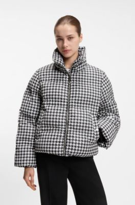 Padded jacket with houndstooth pattern, Patterned
