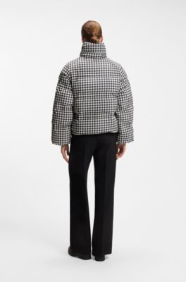 Padded jacket with houndstooth pattern, Patterned
