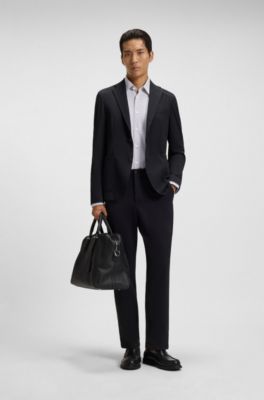 Camisa slim fit de algod&oacute;n estampado, Azul oscuro