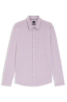 Printed slim-fit shirt in a cotton blend