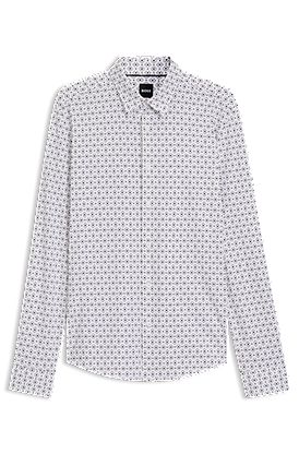 Slim-fit shirt in performance-stretch Italian fabric