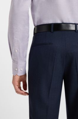 Camisa regular fit en sarga de algod&oacute;n estampado, Rosa claro