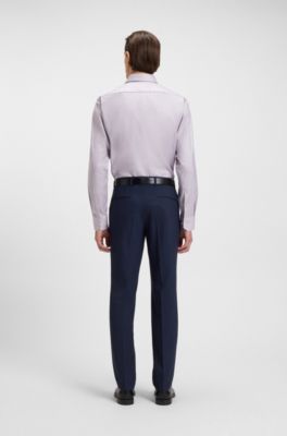 Printed regular-fit shirt in cotton twill, light pink