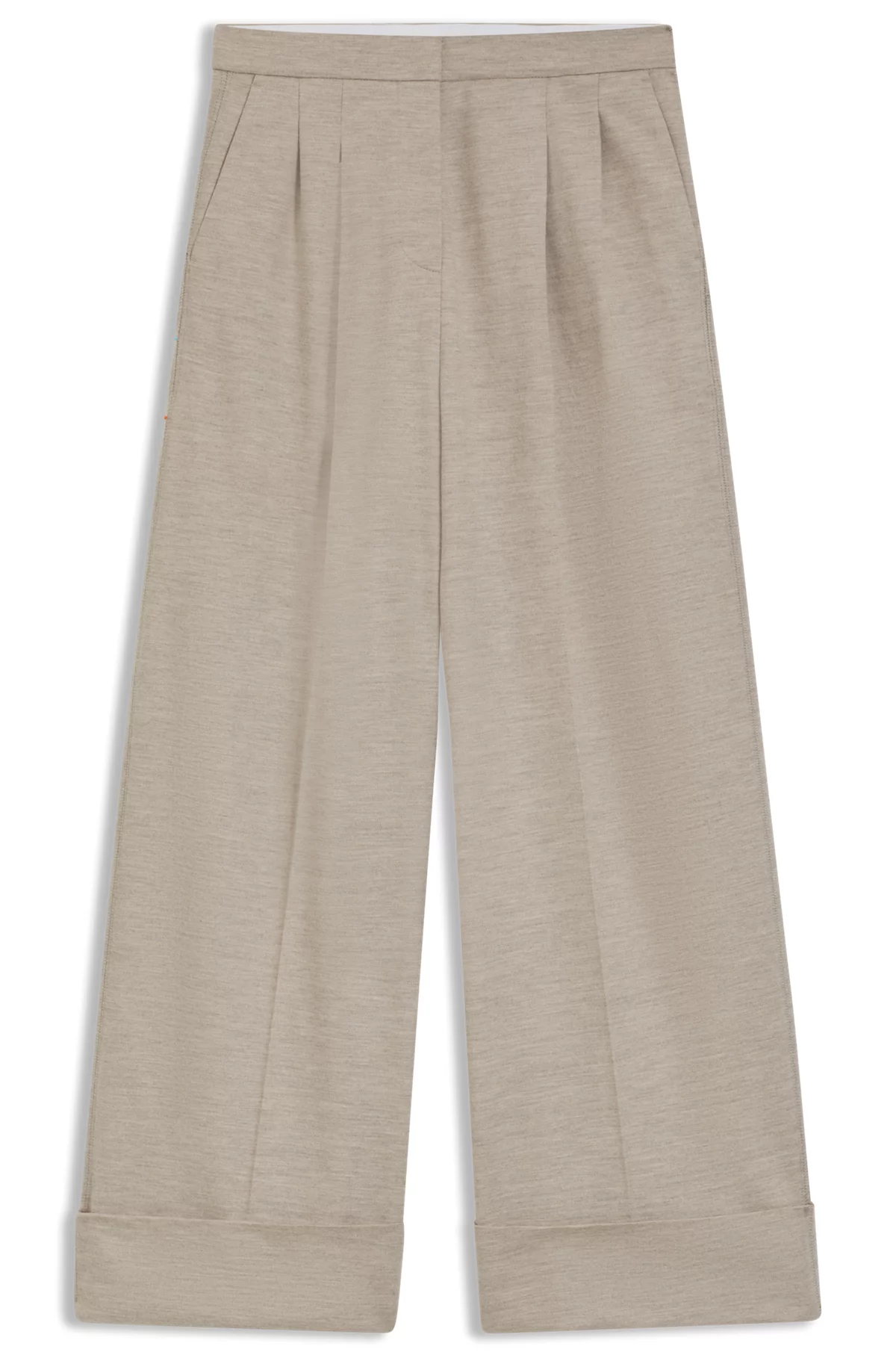 Relaxed-fit trousers in virgin wool, Light Brown