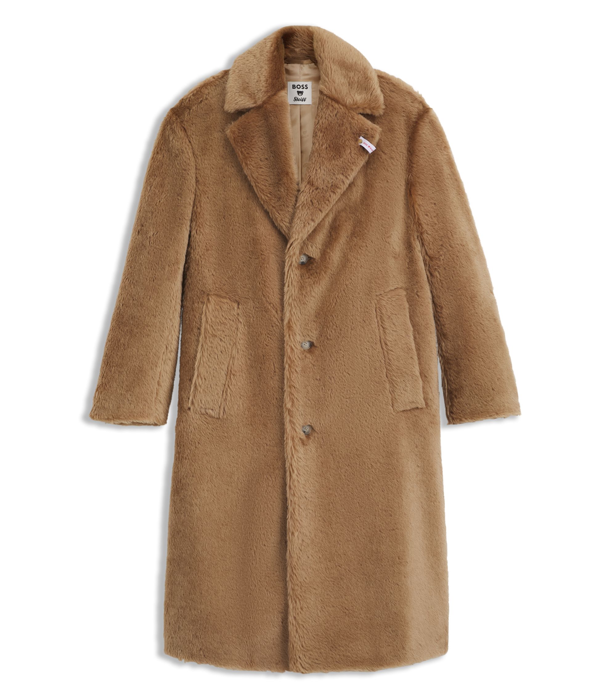 BOSS - BOSS x Steiff coat in textured wool and cotton - Beige