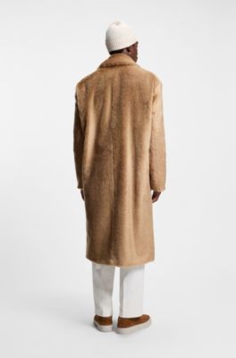 BOSS x Steiff coat in textured wool and cotton, Beige