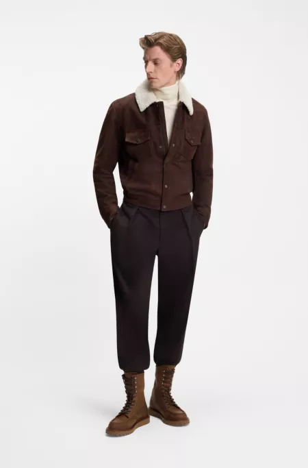 BECKHAM x BOSS half boots in leather