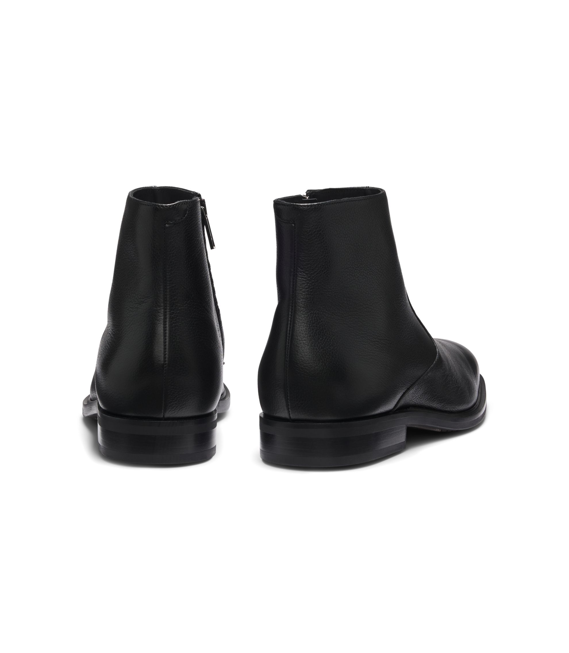 BOSS - Side-zip boots in leather - Black