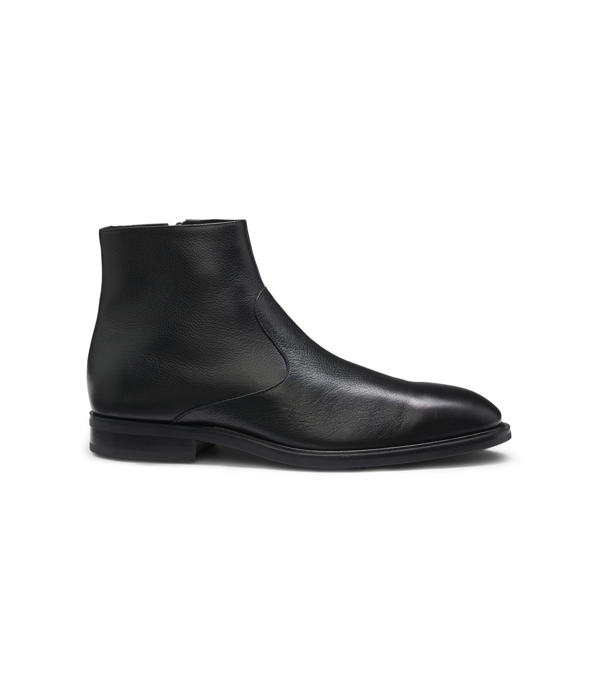 BOSS - Side-zip boots in leather - Black