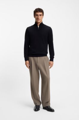 Side-zip boots in leather, Black