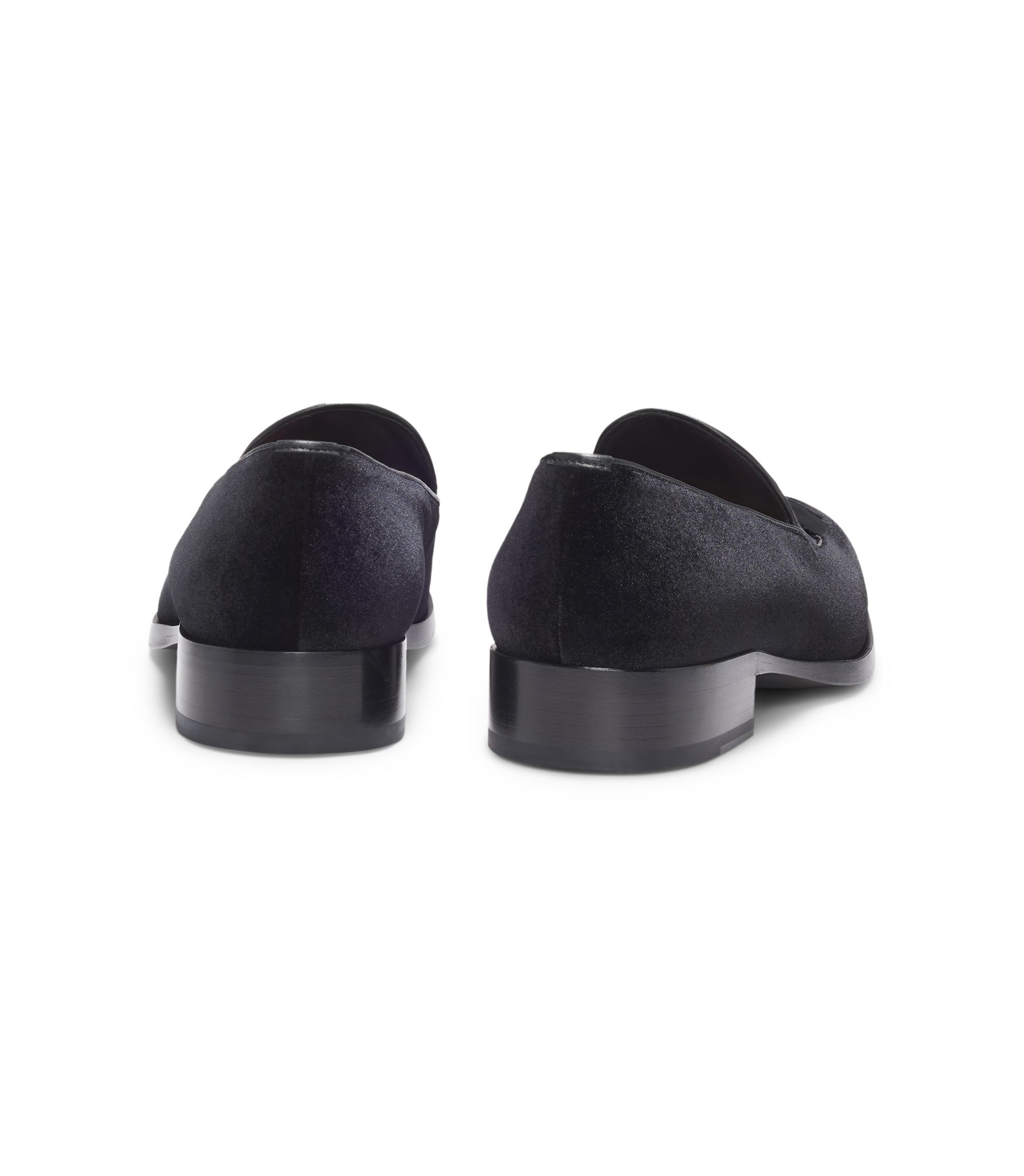 BOSS - Tassel-trim loafers in velvet - Black display picture 1