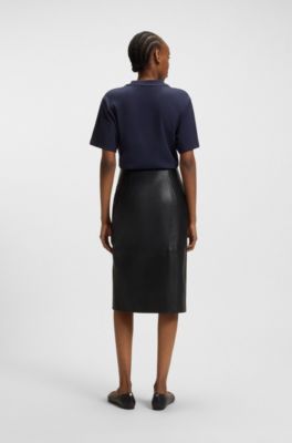 Camiseta relaxed fit de punto de algod&oacute;n con monograma bordado, Azul oscuro