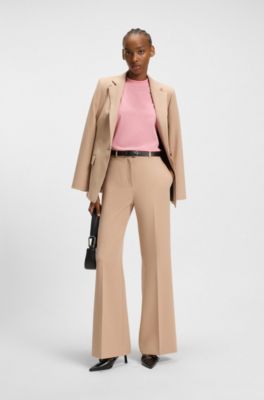 Embroidered-monogram T-shirt in cotton jersey, Pink