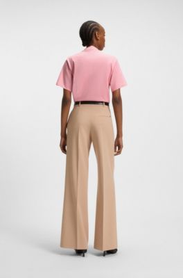 Camiseta relaxed fit de punto de algod&oacute;n con monograma bordado, Pink