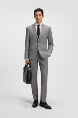 Camisa slim fit de sarga de algod&oacute;n resistente a las arrugas, Blanco