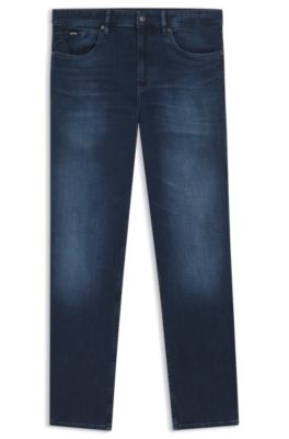 Maine blue regular-fit jeans in soft-touch denim, Turquoise