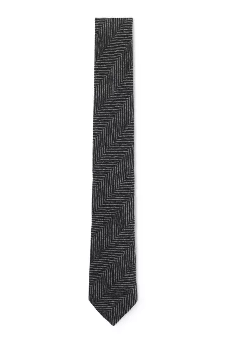 Jacquard-structure tie in wool