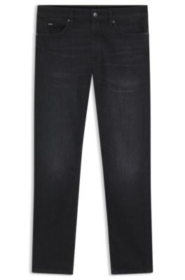 Vaqueros Delaware slim fit de denim italiano negro, Negro