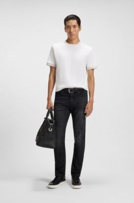 Delaware black slim-fit jeans in Italian-made denim, Black
