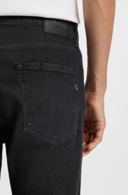 Vaqueros Delaware slim fit de denim italiano negro, Negro