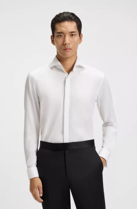 Wrinkle-resistant slim-fit shirt in Oxford cotton