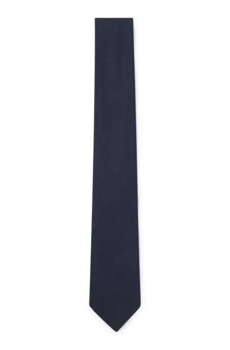 Structured tie in cotton and silk