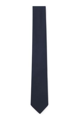 Corbata con estructura en algod&oacute;n y seda, Azul oscuro