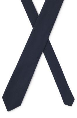 Corbata con estructura en algod&oacute;n y seda, Azul oscuro
