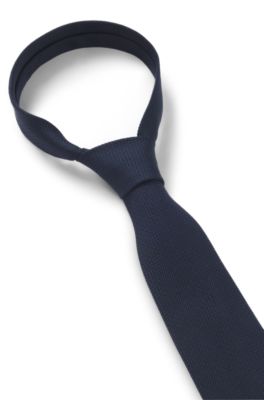 Corbata con estructura en algod&oacute;n y seda, Azul oscuro