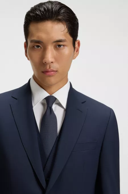 Structured tie in cotton and silk