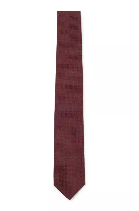 Structured tie in cotton and silk