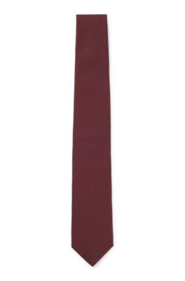 Cravate structur&eacute;e en coton et soie, Rouge