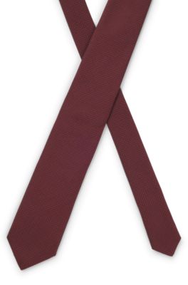 Corbata con estructura en algod&oacute;n y seda, Rojo