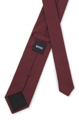 Structured tie in cotton and silk, Red
