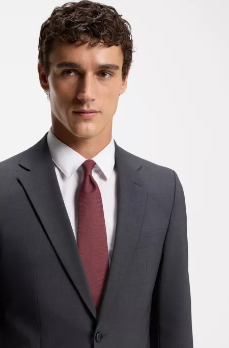 Structured tie in cotton and silk