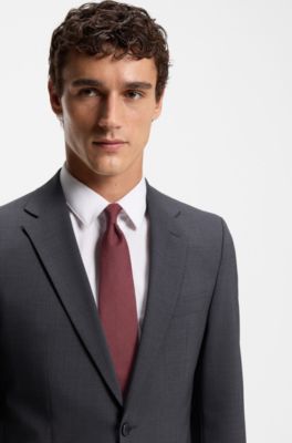 Structured tie in cotton and silk, Red