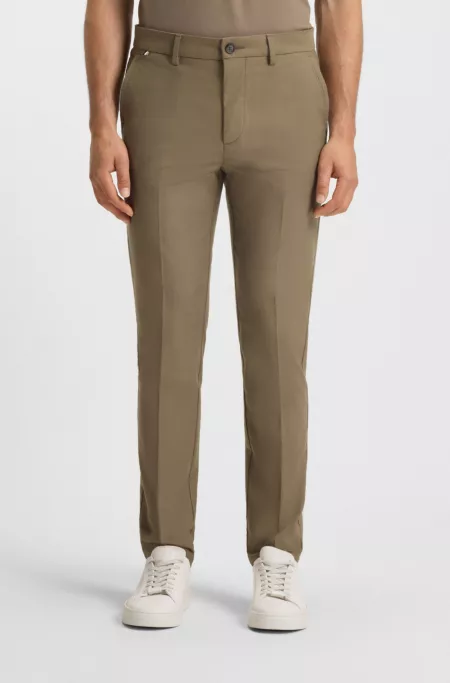 Slim-fit trousers in cotton-blend twill