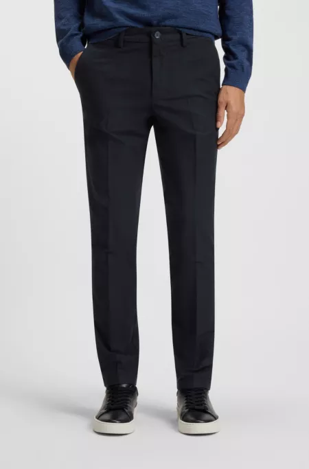 Slim-fit trousers in cotton-blend twill