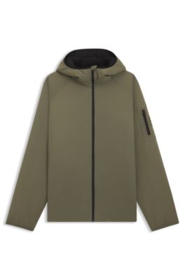 Adjustable-hem jacket with water-repellent finish, Khaki