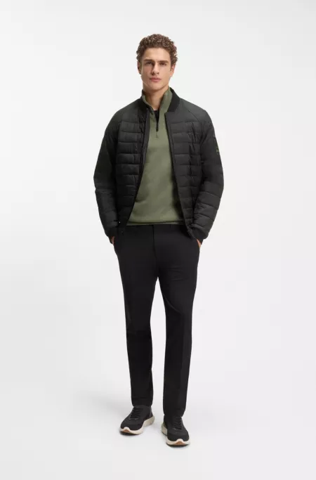 Padded bomber jacket with water-repellent finish