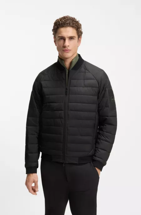 Padded bomber jacket with water-repellent finish