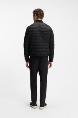 Padded bomber jacket with water-repellent finish, Black